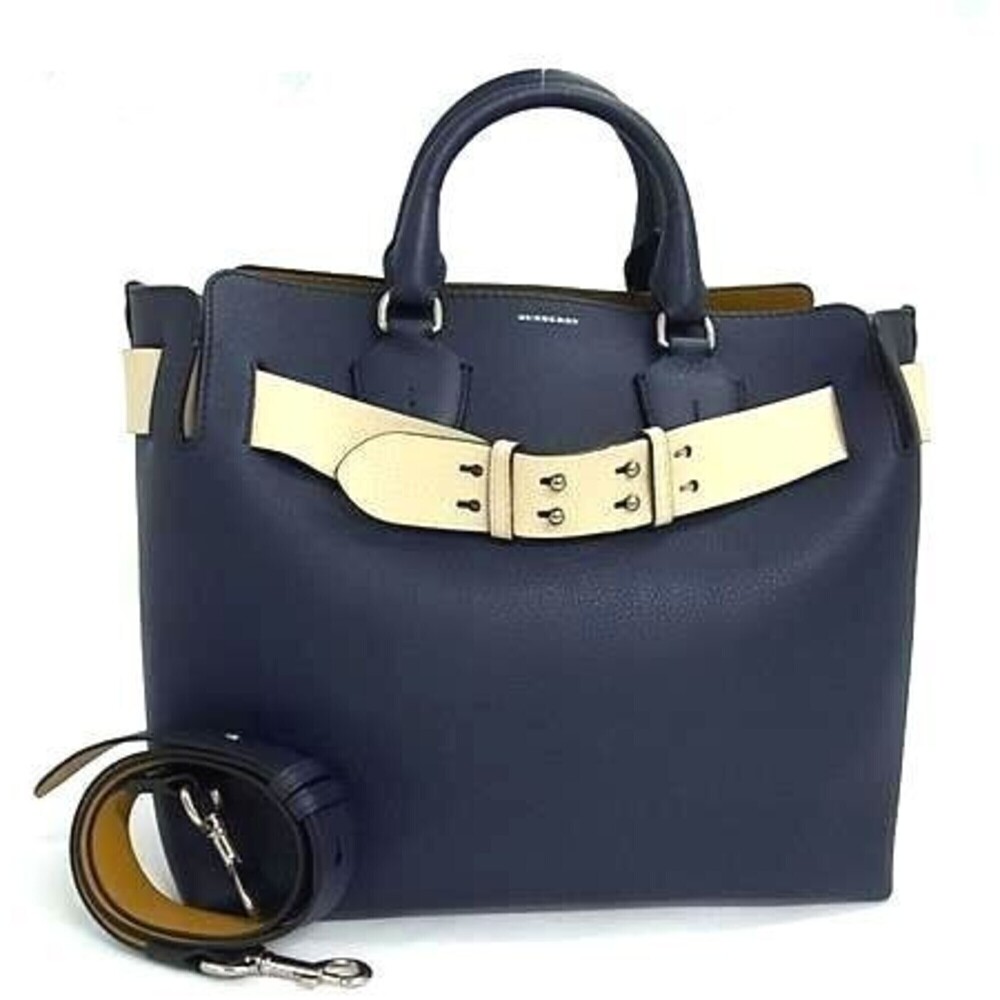 BURBERRY Medium Belt Bag, 4076723, Navy Calf Leather, Women's Shoulder Bag